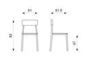 Set 4 Sedie 51x51,5xH82 cm in Legno e Metallo Woody Bianco
