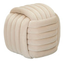 Puff Softy Crema 45x45x45 cm in MDF e Cotone e Poliestere Crema      