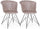 Lot de 2 Chaises 56x54x76 cm en Simili Cuir Noir et Beige