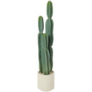 Pianta Artificiale di Cactus Ø25x111 cm con 3 Steli in EVA e Vaso in PP Verde      