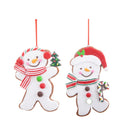 Set 8 Addobbi Natalizi Pupazzi di Neve da Appendere 13,5 cm in Plastica