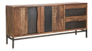 Mobile Yellowstone 175x40x80 cm in Legno di Acacia e Ferro Marrone e Nero