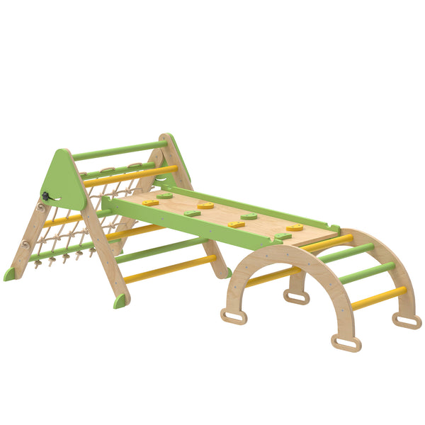 acquista Gioco per Bambini 8 in 1 con Triangolo Parete Liscia e Arco 191.5x74.5x63 cm in Legno di Pioppo e Pino