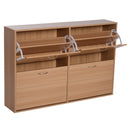 Scarpiera Salvaspazio Capacità 24 Paia Legno naturale 120x24x81 cm 