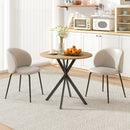 Tavolo da Pranzo Rotondo Stile Industriale Ø80x75 cm con Gambe a Croce in Acciaio Colore Quercia      