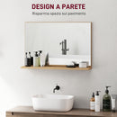 Specchio Bagno da Parete 60x12x40 cm con Mensola in Truciolato Legno   