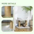 Torre per Gatti max 5 Kg con Tiragraffi e Palline 48x38x42 cm in Poliestere e Juta Giallo e Bianco