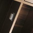 Libreria Mobiletto 9 Scomparti 5 Ante 88.8x29x90.5 cm in Legno MDF Effetto Naturale