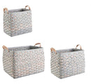 Set 3 Ceste 2 Maniglie Lisette Rettangolari Grigio in Legno