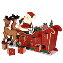 Calendario dell'Avvento Slitta di Babbo Natale 51,5x30x13 cm con 24 Cassetti in Legno Multicolore      