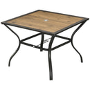 Tavolo da Giardino con Foro Centrale per Ombrellone 94Lx94Px71A cm in Acciaio Marrone