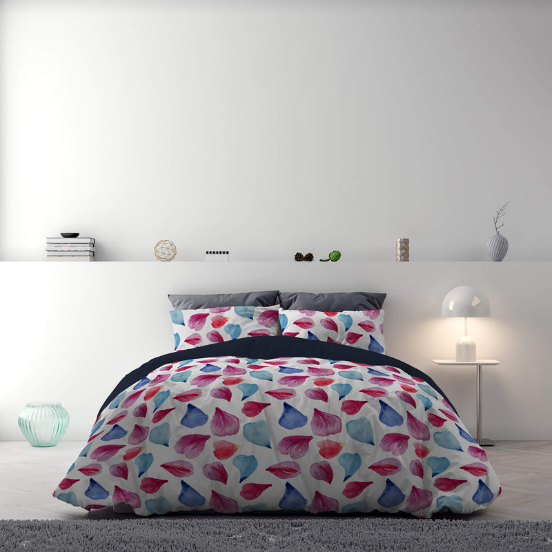 Copripiumino con Stampa sul Sacco e Federe Doubleface Petali