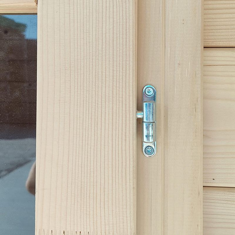 Casetta Box da Giardino per Attrezzi 250x250 cm con Porta Doppia Finestrata in Legno Naturale