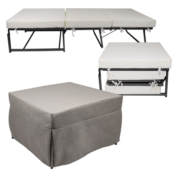 Pouf lit bébé avec matelas pliant 78x78x47 cm Avalli Contract Tortora prezzo