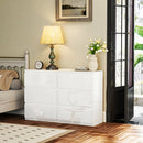 Cassettiera 6 Cassetti 112x34x75 cm in Legno Ingenerizzato Bianco      