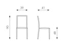 Set 4 Sedie 41x39xH90 cm in Similcuoio Net Bianco