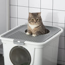 Lettiera per Gatti Chiusa 44x55x39 cm 2 Ingressi Vassoio Estraibile e Paletta Bianco