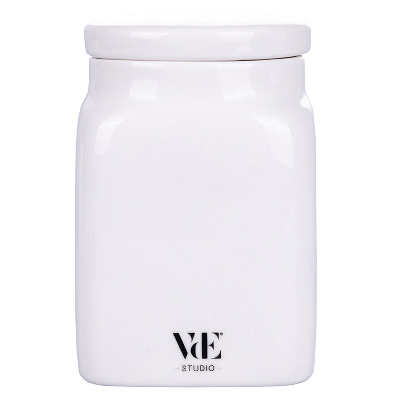 Barattolo Ceci 9,5x9,5x14,5 cm in New Bone China VdE Tivoli 1996 Le Travisate Bianco