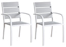 Set 2 Sedie da Giardino in Alluminio con Braccioli Kraus Modigliani Bianche e Grigio