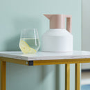 Tavolino Basso 45x40x61,5 cm in Metallo e Truciolare Bianco e Oro