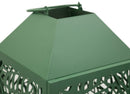Lanterne Carving Coppia 17,8x17,8x44 cm in Metallo Verde      