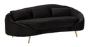 Divano 3 Posti Oslo con Cuscini Nero 185x84x68 cm in Eucalipto e Spugna e Poliestere e Metallo      