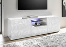 Mobile Porta TV 2 Ante 180x42x57 cm in Legno TFT Praga Bianco Lucido