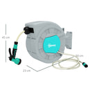 Avvolgitubo Automatico a Parete e Portatile Lunghezza 30+2 m con Sistema di Blocco e 7 Getti Verde e Grigio    