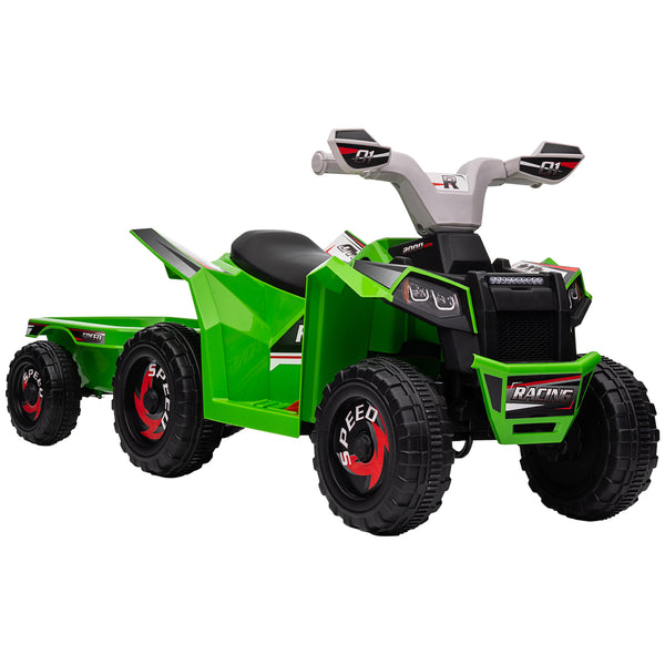 prezzo Quad Elettrico per Bambini 6V con Rimorchio Pedale Marce Avanti e Indietro Verde