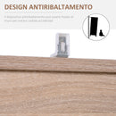 Libreria Scaffale in Legno a 3 Ripiani con 4 Scompartimenti e 2 ante Legno Naturale 61.5x29.5x80 cm 