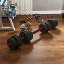 Set 2 Manubri Antiscivolo con 16 Dischi Pesi da 30 kg  totali e Connettore in Acciaio HDPE e Sabbia Nero      
