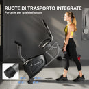 Cyclette da Casa Recumbent con 8 Livelli di Resistenza Magnetica Misurazione Pulsazioni Sellino Regolabile Nero      