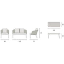 Set da Giardino in Alluminio e Corda Vorghini PortoVenere Bianco e Grigio