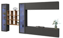 Parete Attrezzata Soggiorno 350x30x180 cm Maruska n°26 Grigio Antracite Opaco