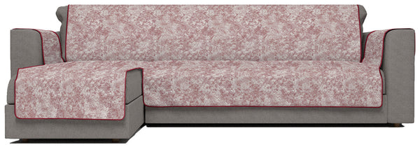 Housse de canapé avec péninsule gauche en polyester et coton bordeaux Différentes tailles sconto