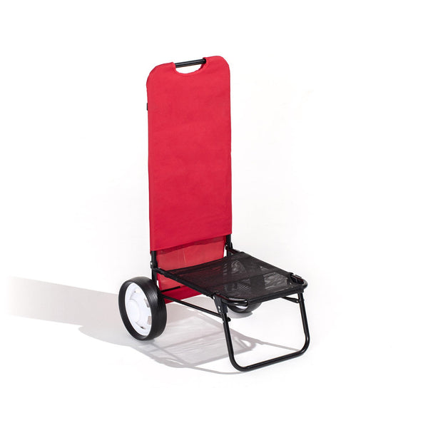 acquista Chariot de plage pour objets et porte-parapluies en acier de plage rouge