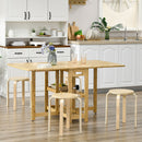 Set 4 Sgabelli Impilabili Rotondi in Legno 40x54 cm Colore Legno 