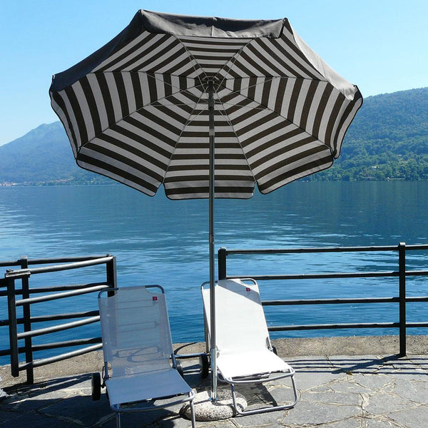 online Parasol de jardin Ø2 m mât Ø33 mm en acier Maffei Venezia Duplex Taupe/Blanc et Taupe