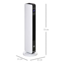 Riscaldatore Elettrico Ceramico 2200W con 3 Modalità Timer 8 Ore Telecomando Pannello LED Bianco      