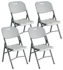 Set 4 Sedie Catering Pieghevoli da Giardino 47x61x87 cm in Polietilene Bianche