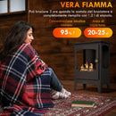 Camino a Bioetanolo da Pavimento 36x26x54 cm Bruciatore da 1,2L in Acciaio Inox Nero 