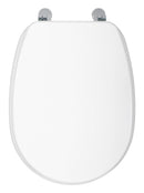 Copriwater Universale 35,8x46 cm in MDF Cerniere in Metallo Cromato Liuto Bianco Lucido