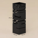 Portaombrelli Moderno 15,5x15,5x49 cm con Raccogligocce e Ganci in Metallo Nero      