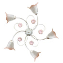 Plafoniera 5xE14 Montatura Bianco Oro Vetro Ss Bianco Sfumato Ros E-Energy Vera