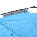 Tenda da Spiaggia Impermeabile Pop Up con Corde e Picchetti Azzurro 