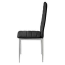 Set 4 Sedie 41x41x96 cm in Similpelle da Interno Nere