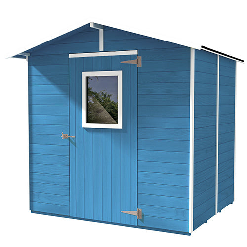 prezzo Abri Boîte En Bois Bleu Clair Pour Outils Avec Porte Et Fenêtre 200X305X214Cm 