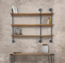 Mensole da Muro Manhattan 120x22,5x100 cm Legno di Abete e in Ferro Grigio e Marrone