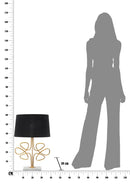 Lampada da Tavolo Glam Roudy Ø39x65 cm in Ferro Plastica e Poliestere Nero e Oro