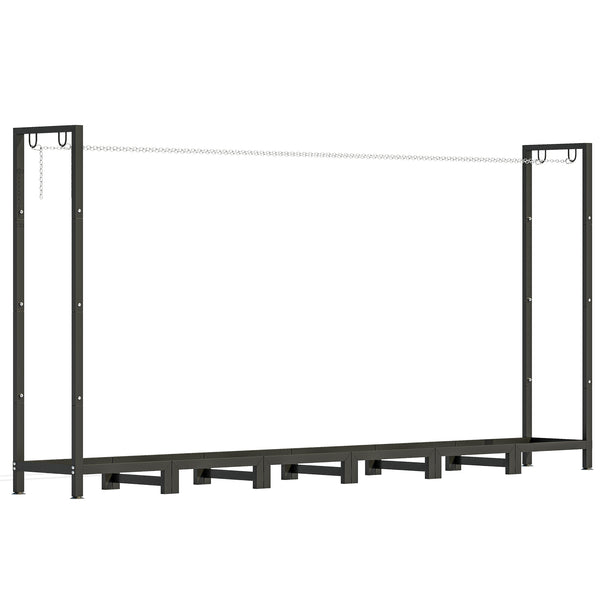 online Legnaia Regolabile 235x31x116 cm con Telo Impermeabile e Catene in Acciaio Nero